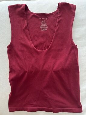 Free People Intimates Stretchy Scoop Neck Tank Top with Built in Bra - Burgundy